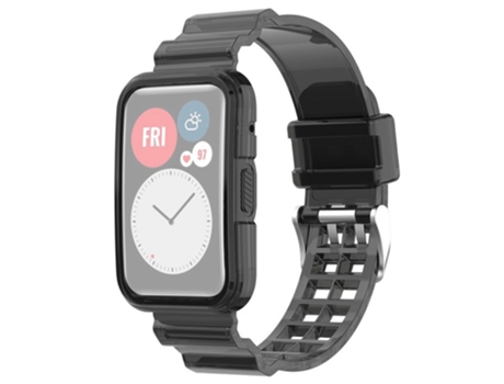 Correa TPU + PU para Huawei Watch Fit 2 - negro transparente