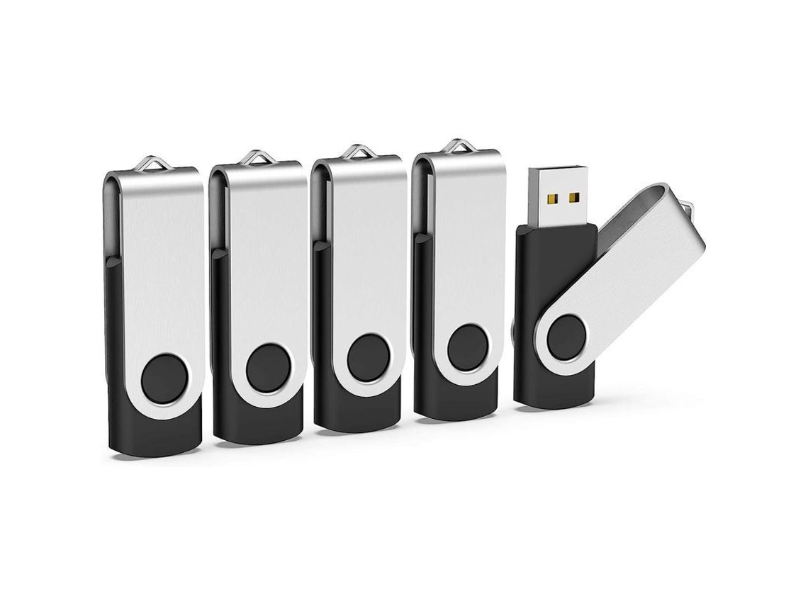 5 Unidades Flash Usb 2.0 De 32 Gb Con Tapa Giratoria (negras)