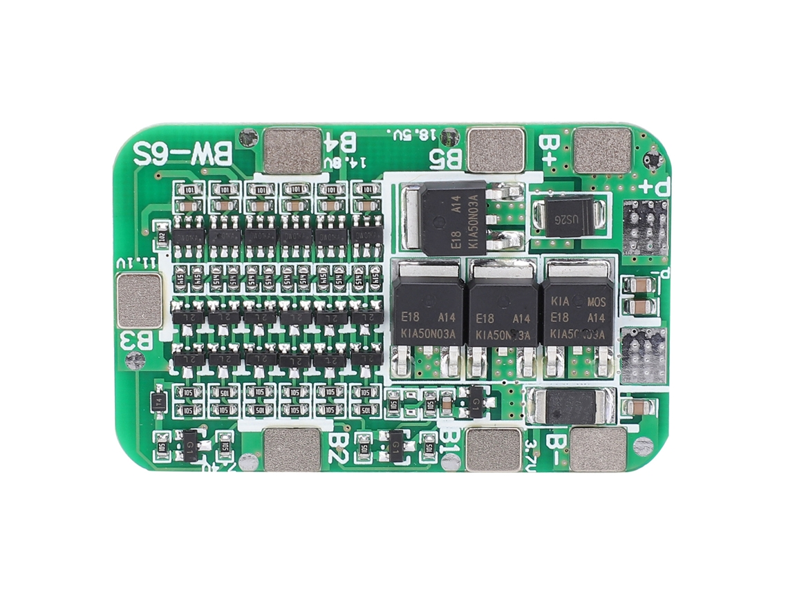 Placa De Protección Para Batería 18650 De 6 Celdas, 25,5 V Y 15 A Contra Sobrecarga Y Cortocircuito.