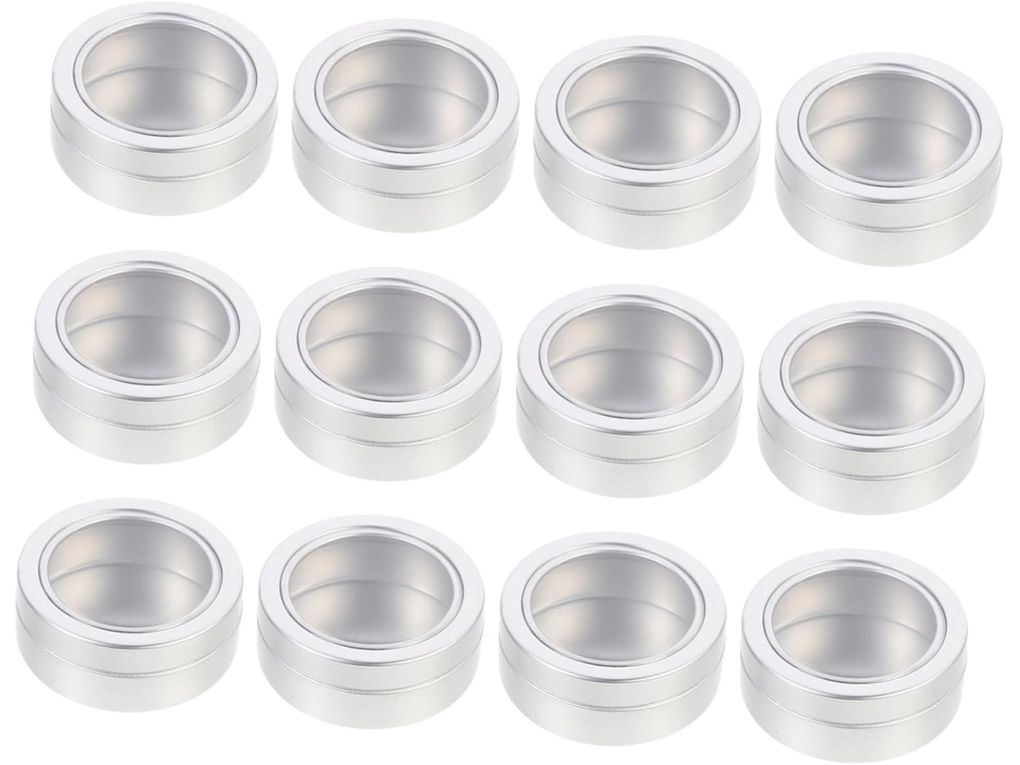 De 12 Caixas Transparentes De Alumínio À Prova D'água Para Armazenar Esmaltes E Pequenos Acessórios.