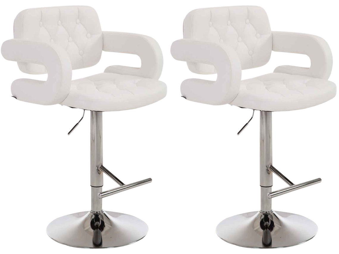 Juego de 2 taburetes de bar Dublin blanco Clp