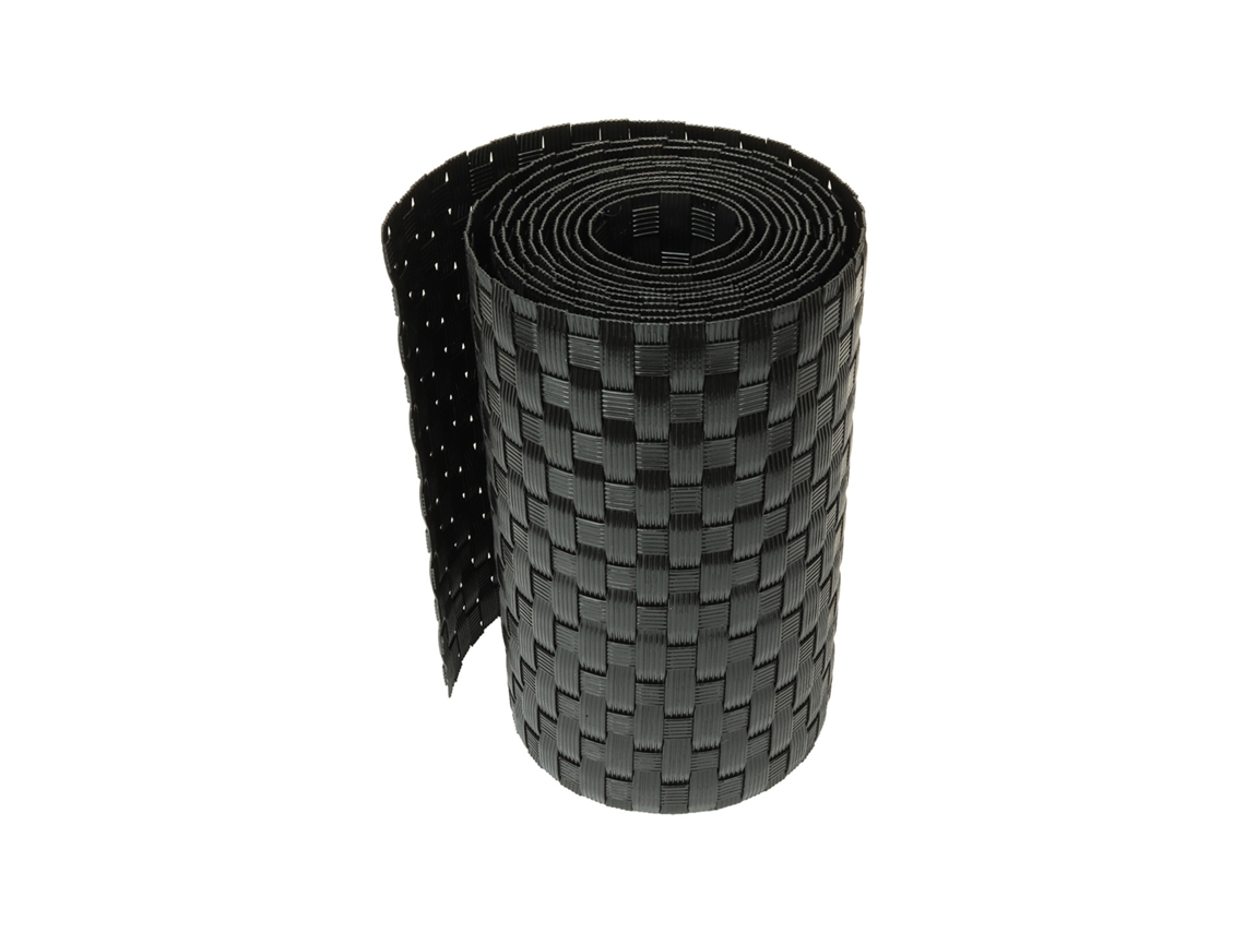 Tiras de Sellado de Privacidad Aspecto de Ratán Negro 255 X 19 Cm Por Pieza WOVAR