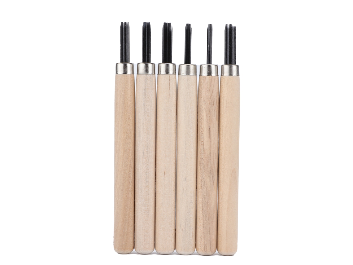 Juego De 6 Cuchillos De Grabado De Acero 55 Para Escultura En Madera Y Caucho - Para Principiantes