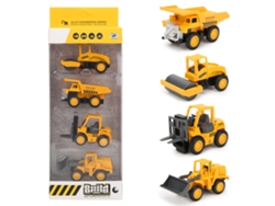 4 Coches De Juguete De Aleación A Escala 1/60, Coche De Ingeniero Con Función De Retroceso Para Niños.