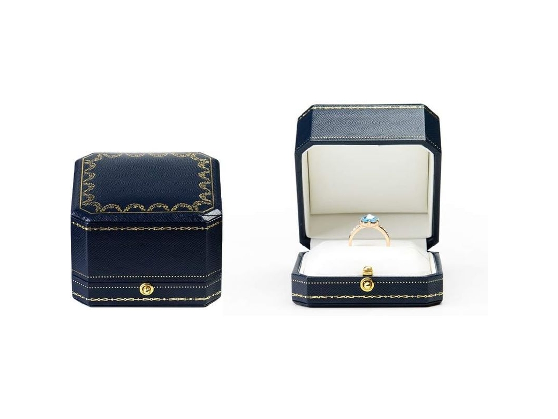 Nueva Caja Para Anillo De Compromiso 2025, Caja De Regalo Octogonal Para Joyas (anillo No Incluido).