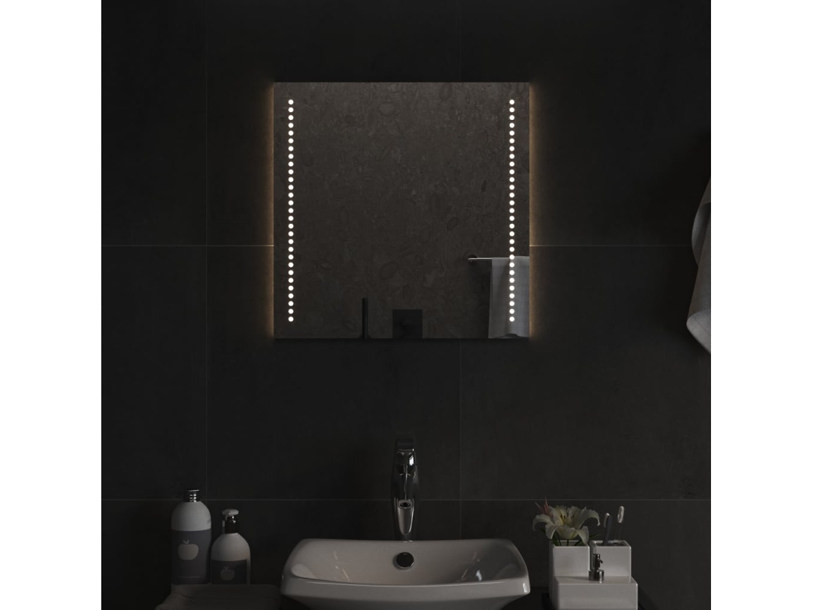 Espejo de Pared para Baño con Luces Led 50 x 50 cm
