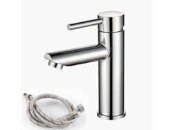 Torneira Para Lavatório, Aço Inoxidável Sus304, Tubo De Entrada De Água Quente E Fria De 60 Cm, Cor Prata. Siurn