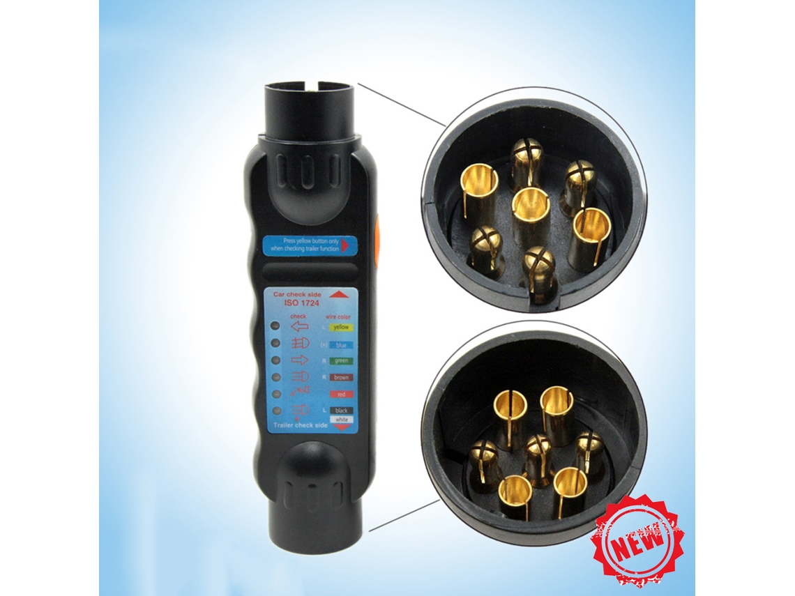Herramienta De Prueba De Enchufes Y Tomas De Remolque De 7 Pines Y 12 V Para Automóviles Y Camiones - Accesorio Automotriz