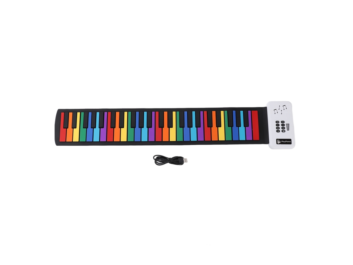Piano Rebe-piano Roll Up de 49 teclas, flexível, portátil, dobrável e recarregável via USB, ideal para crianças e iniciantes.