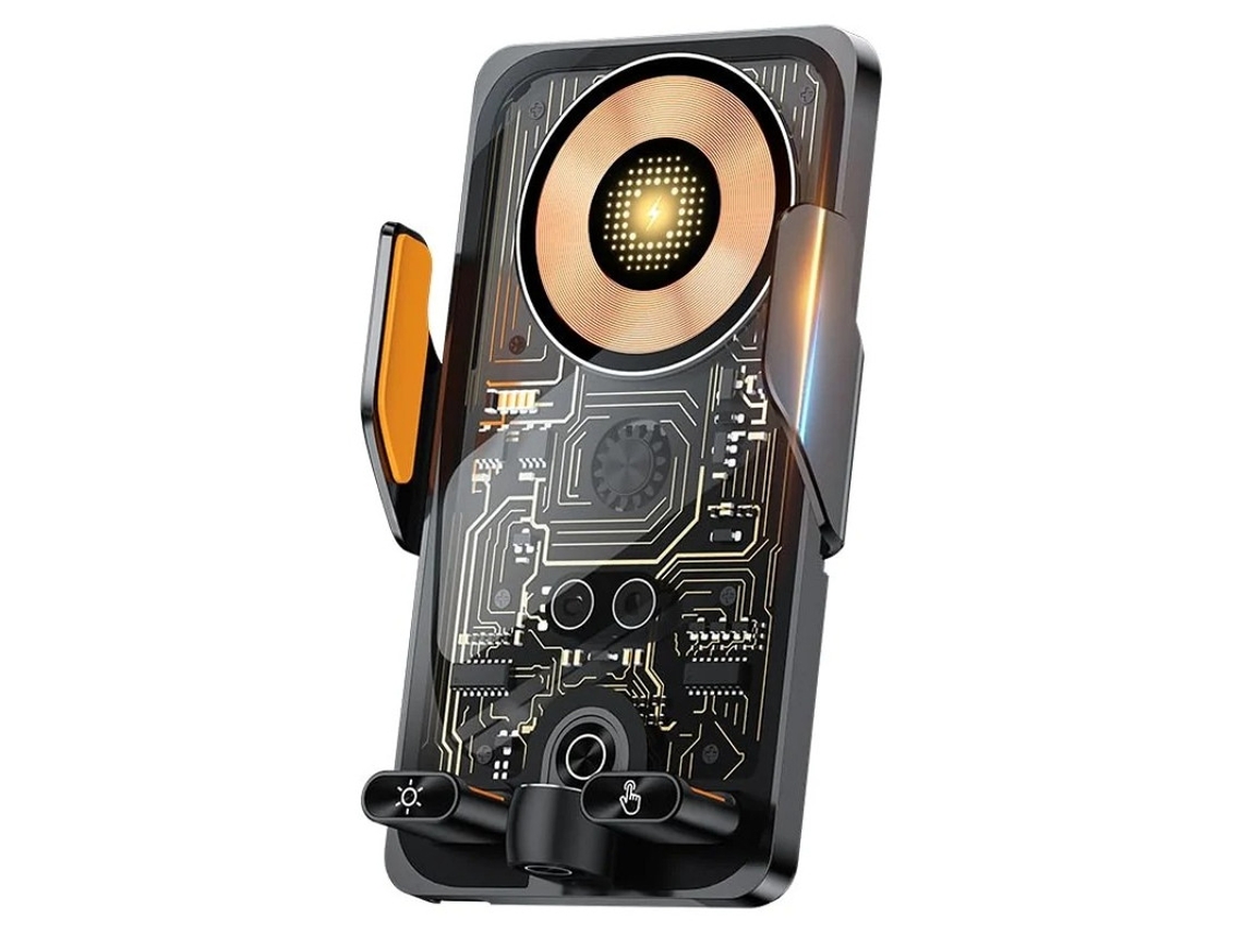 Abrazadera De Montaje Para Coche Con Sensor Inteligente, Carga Rápida Qi, Yizhood, Color Plateado