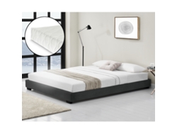 Cama CORIUM (Piel sintética - Negro - 180x200 cm)