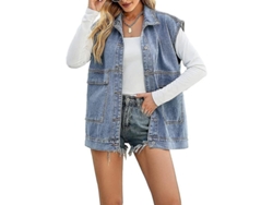 2026-chaleco Vaquero Para Mujer Sin Mangas Con Botones Y Bolsillos Exterior Casual De Denim