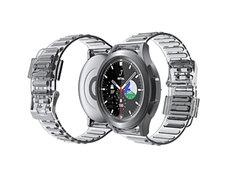 Correa de reloj inteligente para Samsung Galaxy Watch5 Pro 45 mm/5 44 mm/5 40 mm Silicona (Negro transparente)