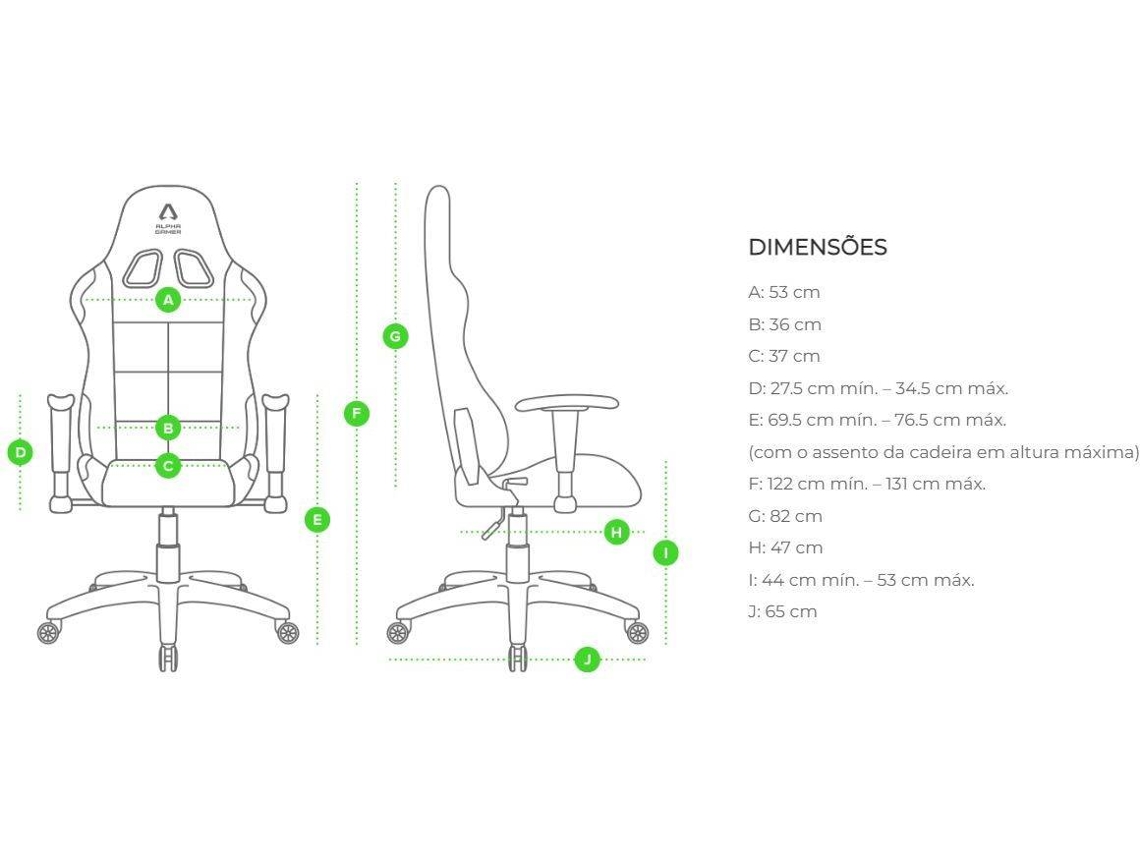 Silla Gaming ALPHA GAMER Vega (Hasta 150 kg - Elevador a Gas Clase 4 - Negro)