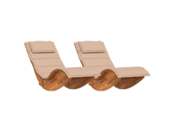 Maison Exclusive - Tumbona Con Cojín 2 Pcs Marrón Madera De Acacia Sólida