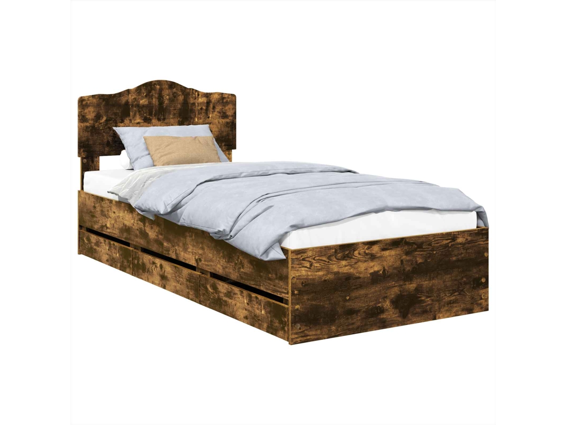 Maison Exclusive - Estructura De Cama Roble Ahumado 100 X 200 Cm Madera Ingenieril