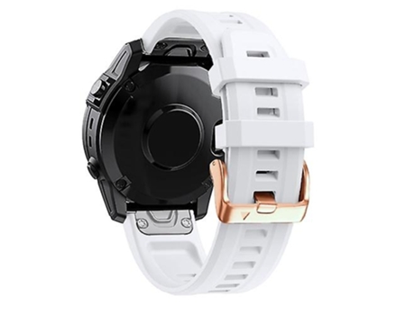 Correa para Garmin Fenix 5S Plus 20 mm Correa de reloj blanca de silicona con hebilla de oro rosa VENISYMLIS