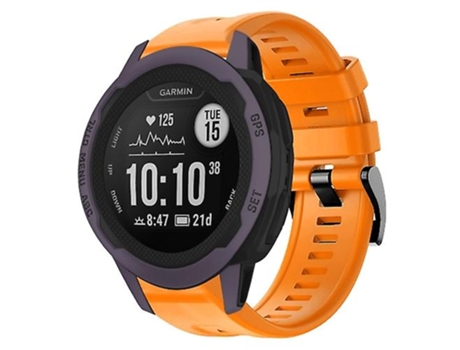 Correa para Garmin Instinct 2s Hebilla de metal Correa de reloj de silicona de color sólido Naranja VENISYMLIS