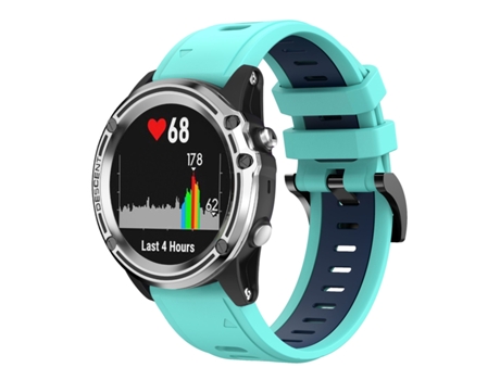 Correa Smartwatch para Garmin Quatix 5 22mm Silicona Deportiva Bicolor (Verde Menta + Azul)