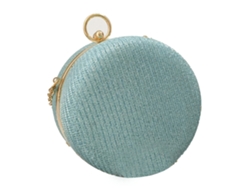 Bolso De Hombro Redondo Minimalista Y Ligero Con Cadena Para Mujer - Azul