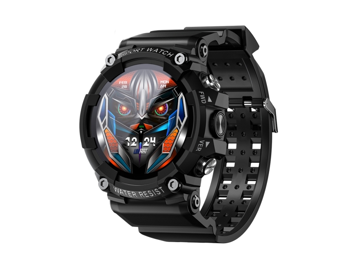 Reloj inteligente deportivo y de fitness con pantalla TFT de 1,28 pulgadas y compatibilidad con llamadas Bluetooth (negro)