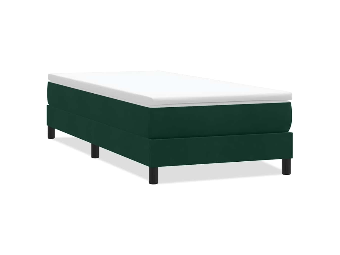 Maison Exclusive - Cama Box Spring Sin Colchón Verde Oscuro Terciopelo 80x220 Cm