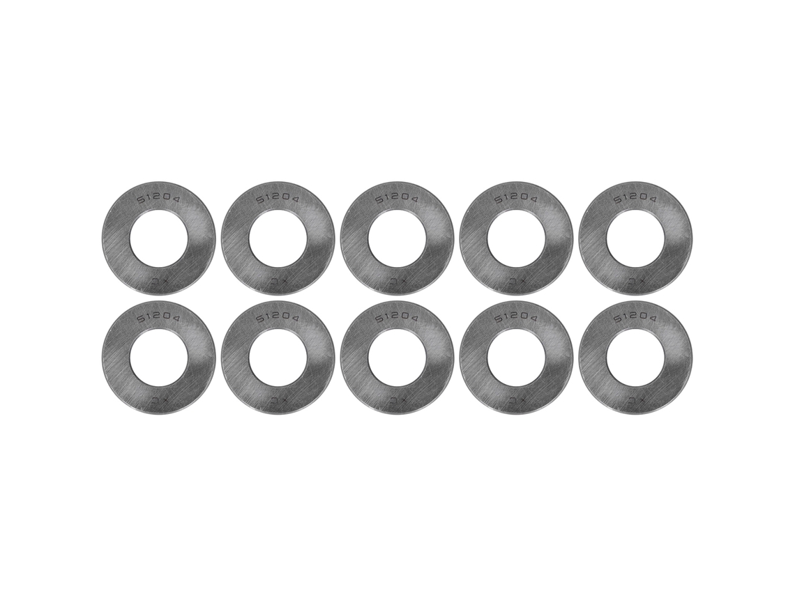 Kit De 10 Rodamientos De Bolas De Empuje Unidireccionales 51204 Para Equipos, Acero De Alta Resistencia.