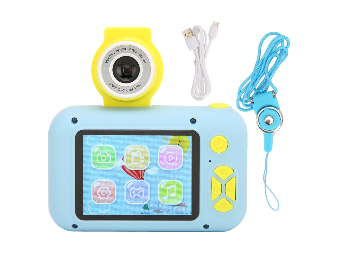 Cámara Digital De 2,4" Y 1080p Para Niños, Con Rotación De 180°, Cámara Selfie Multifuncional Para Niños Y Niñas, Color Azul.