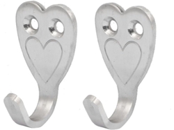2 Piezas De Accesorios De Baño De Acero Inoxidable Con Base En Forma De Corazón Y Gancho Individual