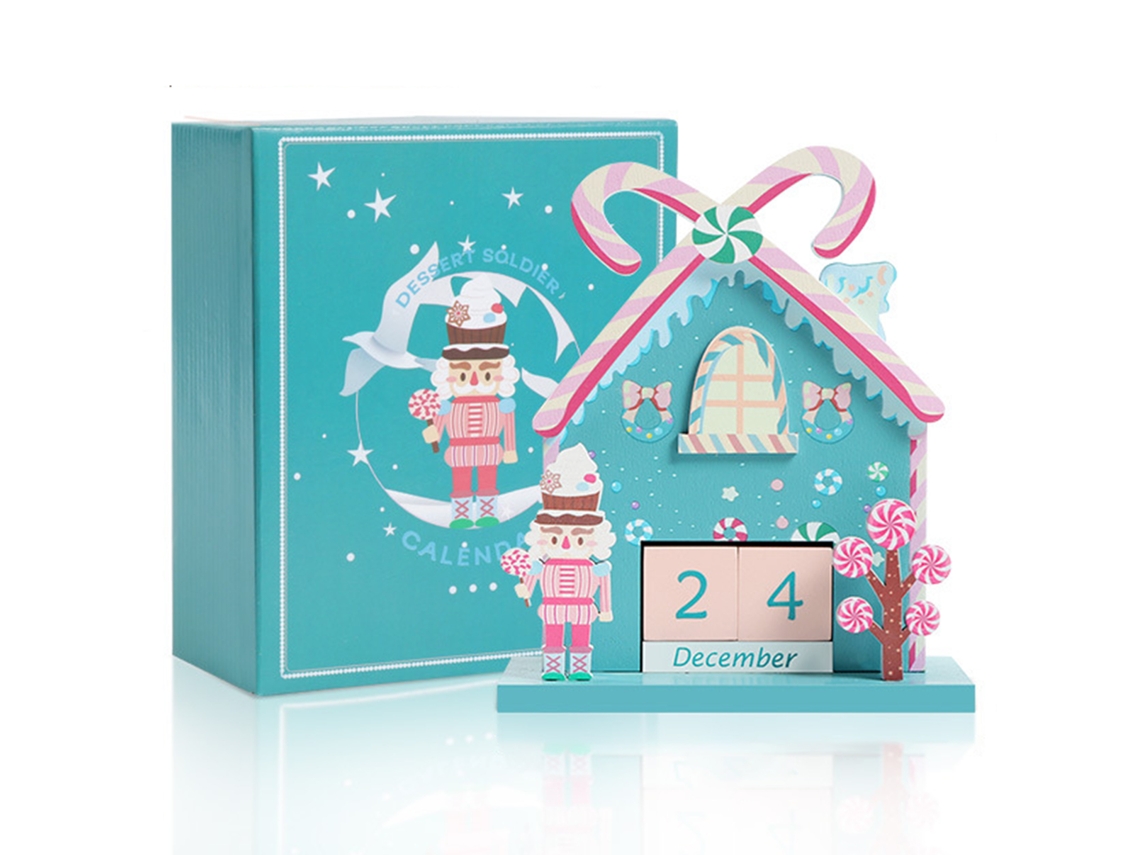 Calendario de Navidad de macarons con cuenta regresiva para la mesa