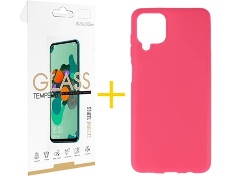 Kit Funda + Protector de Pantalla Samsung Galaxy M12 SKYHE Liso (Rosa)
