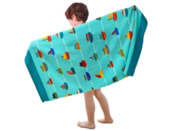 Toalla de playa de microfibra Yuysan para niños, absorbente y de secado rápido, 140 x 70 cm, verde.