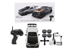 Coche Teledirigido A Escala 1/16, Tracción A Las Cuatro Ruedas, 2,4 Ghz, Con Carrocería De Pvc Y 2 Juegos De Neumáticos Para Derrapes.