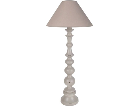 Lámpara de Mesa TOSEL Anais (Taupe, Taupe Cilíndrico - E27 - Máx. 40W - Madera)