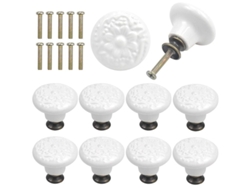 10 Mango Cerámica Vintage, Pomos Redondo 34mm, Manejos Muebles, Puertas Cocina Niños