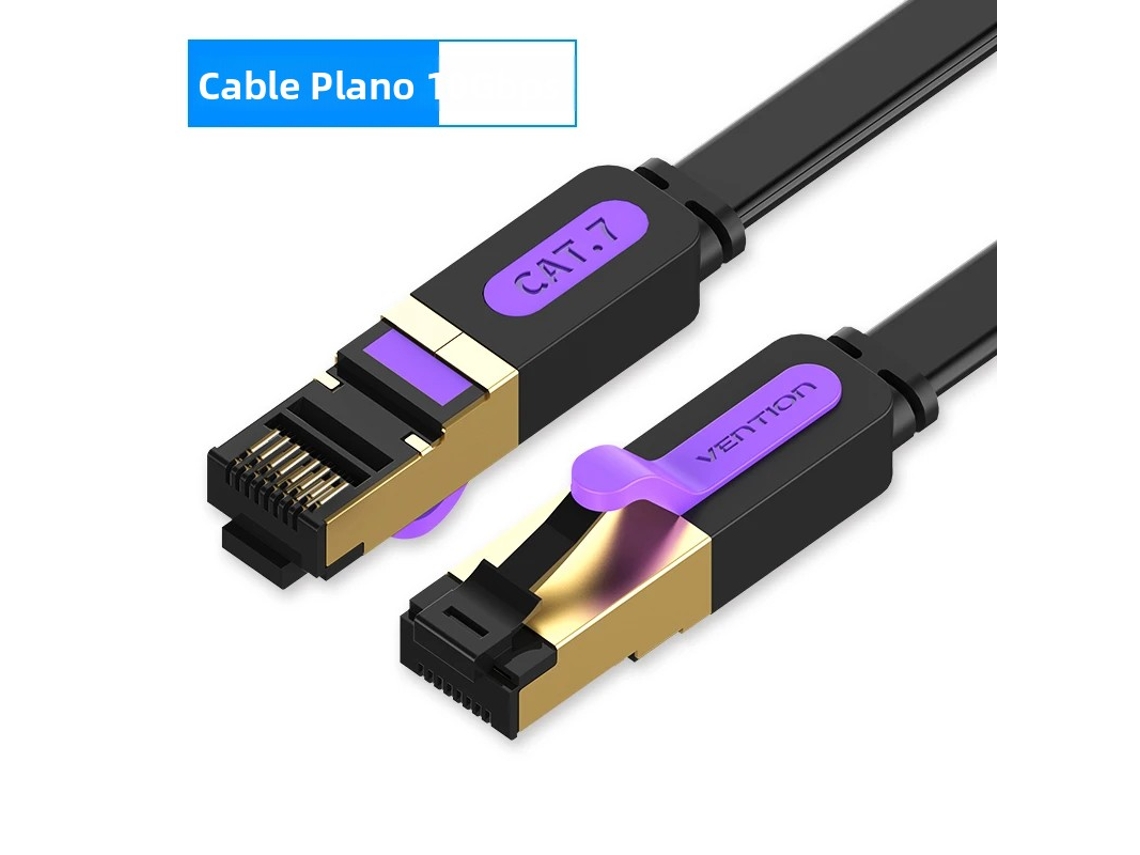 (cable Plano Negro) Cable Ethernet Rj45, Cable De Conexión Ethernet Cat7