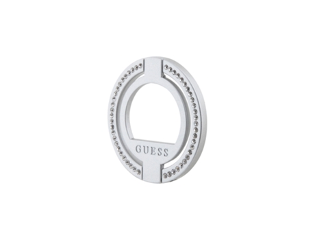 Soporte Anillo Magsafe Strass GUESS Aluminio Plateado