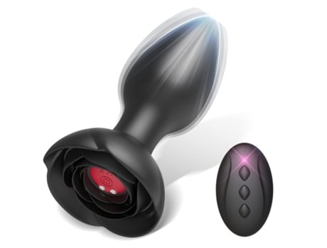 Vibrador anal de silicona a prueba de agua con control remoto con 10 modos para adultos (negro) YIZHOOD