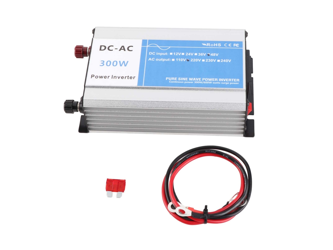 Inversor De Potencia De Onda Senoidal Pura 300w Pico 600w Para Coche Rv Camión Barco Sistema Solar Con Puerto Usb 5v 2.1a Ac220v A Dc 48v