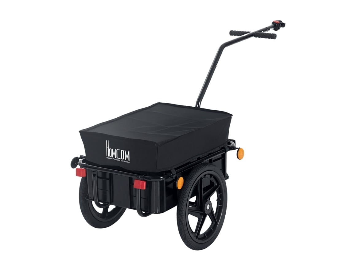 Remolque Para Bicicleta De Tela Oxford, Capacidad De 40 Kg, Reflectores, Estructura De Acero, 144x59x80