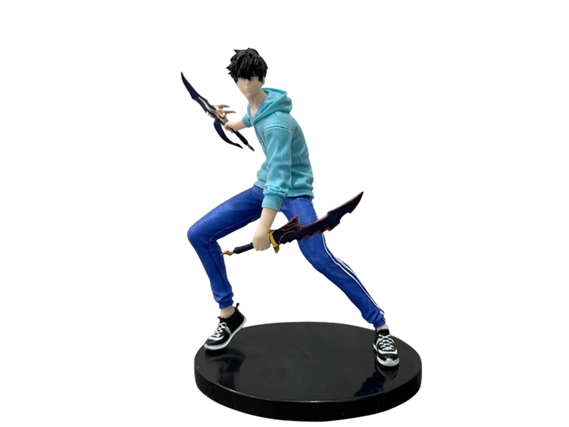 Estatua de Solo Leveling | Sung Jinwoo con Daga Doble | 21 cm | PVC | Cazador de rango S | Sin caja