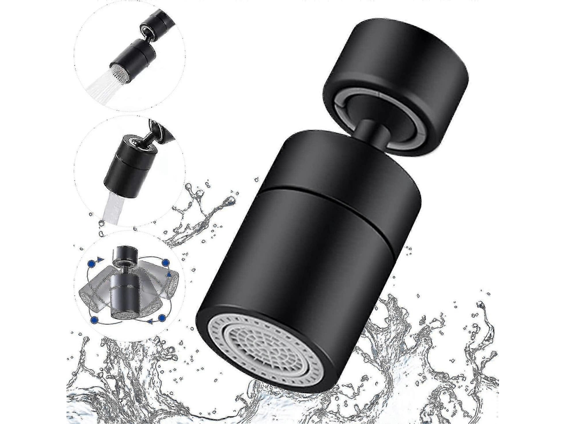 Aerador De Grifo Giratorio 360°, 2 Modos Ajustables Filtro Burbujeador Para Cocina Baño, Roscado Interno 22mm, Negro