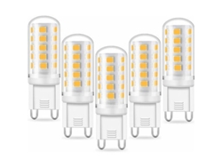 Bombilla Led G9 De 3w, Equivalente A 40w, 450-480lm, Luz Blanca Fría 6000k, Sin Intermitente, Paquete De 5.
