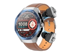 Reloj inteligente F38 con auriculares Bluetooth y cubierta de cuero.