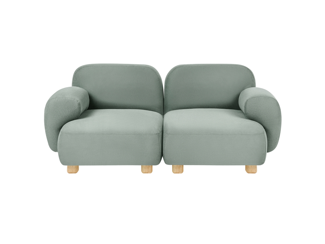 Sofá De 2 Lugares Beliani Amli De Tecido Verde 174x91x75