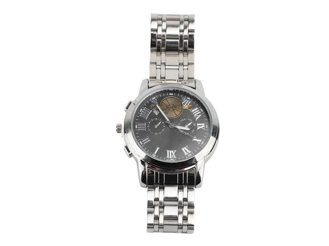 Reloj De Hombre Con Brazalete De Acero Inoxidable, Movimiento De Cuarzo Analógico, Resistente Al Agua, Con Indicador De Fecha Y Día De La Semana.