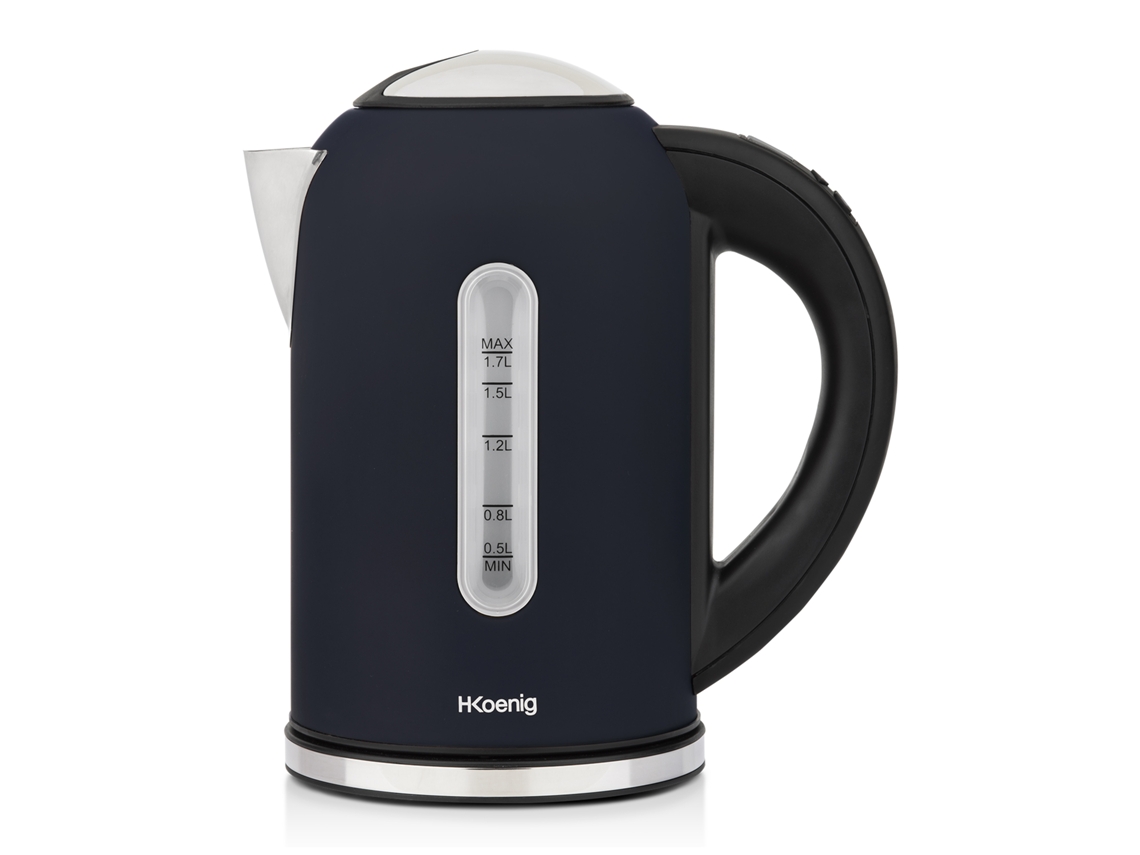 Hervidor de Agua Eléctrico H.Koenig BOE56 (2200W- Capacidad 1.7L- Base 360º- Azul Oscuro- LCD)