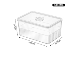 MDUG - Nevera transparente, contenedor de alimentos y cesta para frutas y verduras (compartimento individual de 3400 ml)