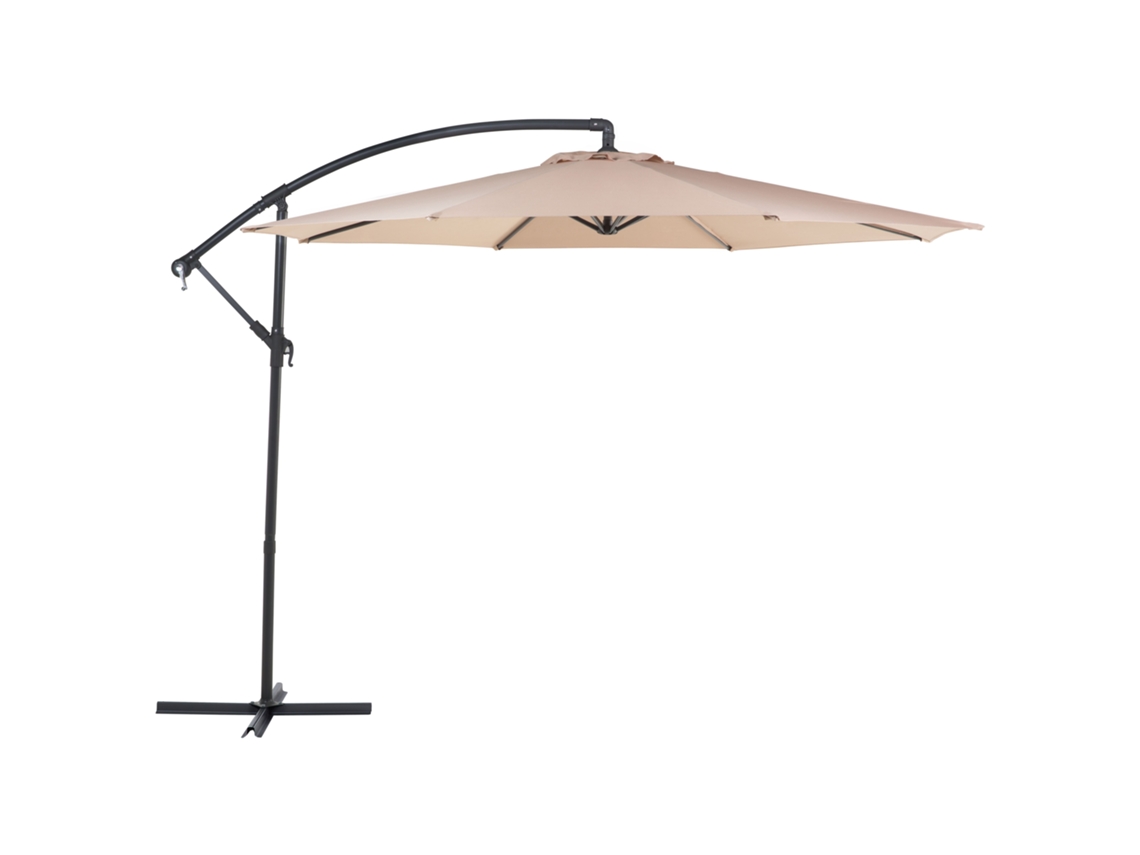 Sombrilla voladiza BELIANI Ravenna de Poliéster Beige 300x300x240