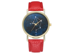 Reloj De Pulsera De Aleación Con Dial Redondo Analógico De Cuarzo Para Mujer Y Hombre (rojo)